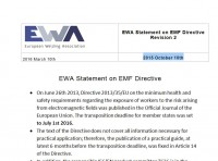 EWA Statement – Revision 2 – Application of EMF Directive
