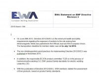 EWA Statement – Revision 3 – Application of EMF Directive